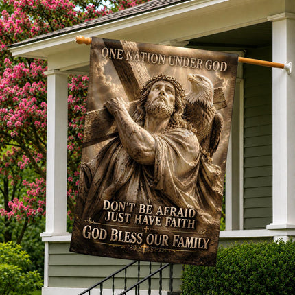 Don't Be Afraid Just Have Faith God Patriotic Eagle Flag