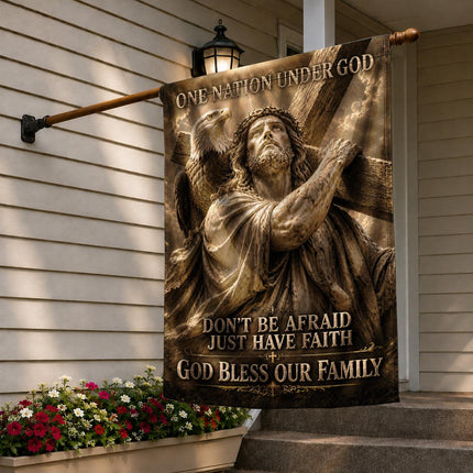 Don't Be Afraid Just Have Faith God Patriotic Eagle Flag