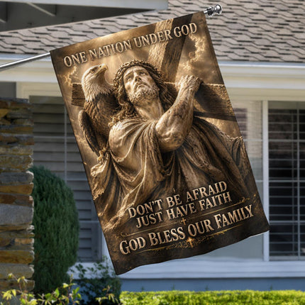 Don't Be Afraid Just Have Faith God Patriotic Eagle Flag