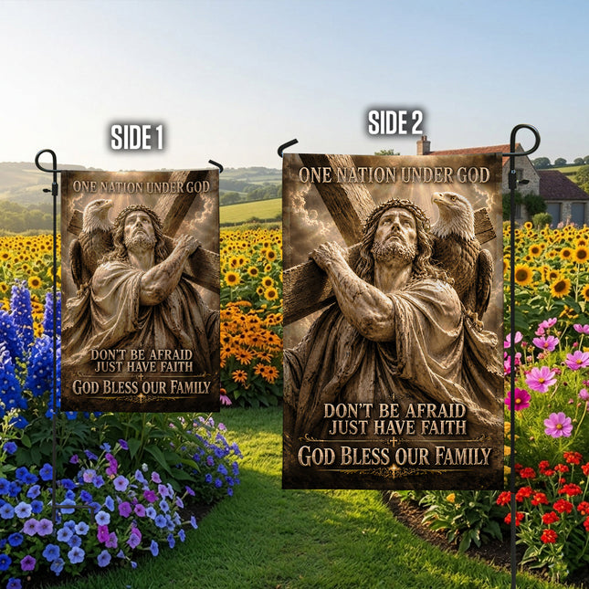 SP-01 Don’t Be Afraid Just Have Faith Bless Our Family Christian Garden Flag Christmas Thanksgiving