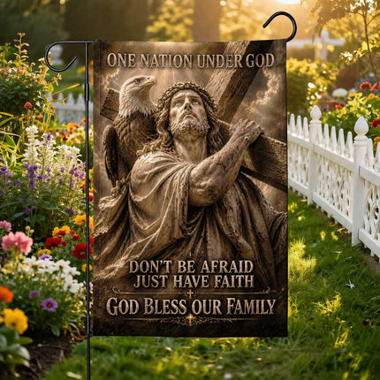 Don't Be Afraid Just Have Faith God Patriotic Eagle Flag