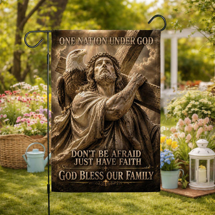 Don't Be Afraid Just Have Faith God Patriotic Eagle Flag