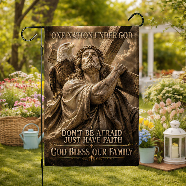 SP-01 Don’t Be Afraid Just Have Faith Bless Our Family Christian Garden Flag Christmas Thanksgiving