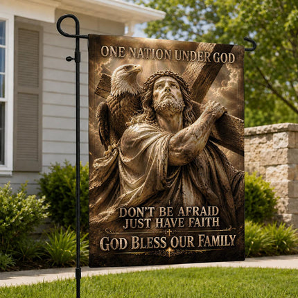 Don't Be Afraid Just Have Faith God Patriotic Eagle Flag