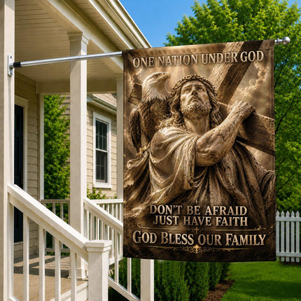 Don't Be Afraid Just Have Faith God Patriotic Eagle Flag