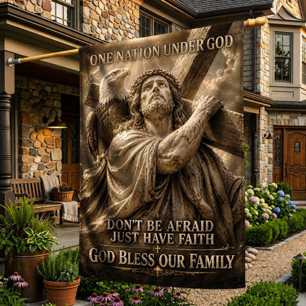 Don't Be Afraid Just Have Faith God Patriotic Eagle Flag