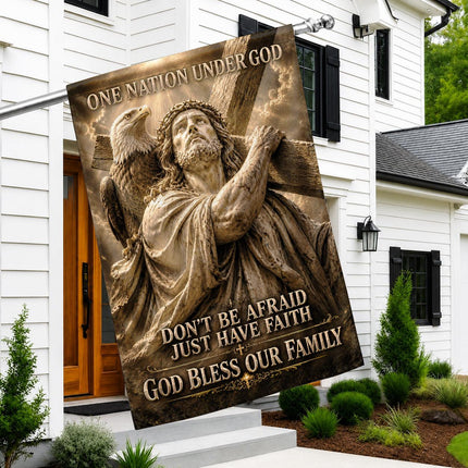 Don't Be Afraid Just Have Faith God Patriotic Eagle Flag