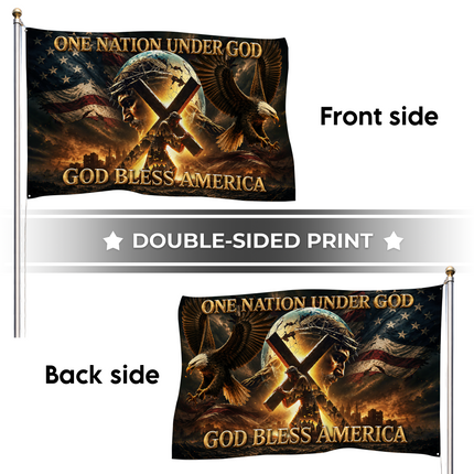 SP-01 Under God Flag Christian Faith Patriotic Church Event Tribute