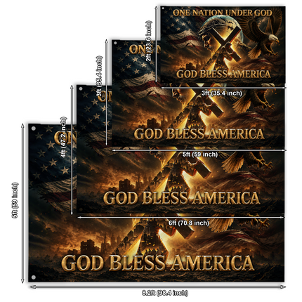 SP-01 Under God Flag Christian Faith Patriotic Church Event Tribute