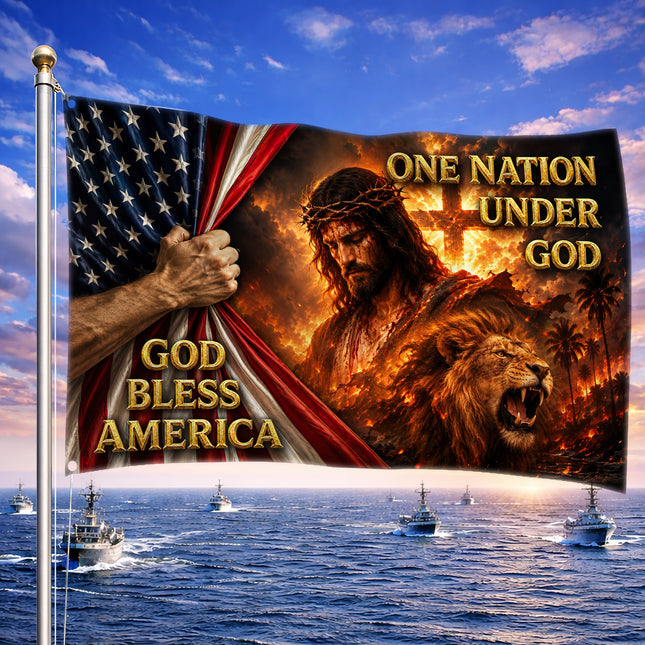 SP-01 God Bless America One Nation Under God Flag Independence Day