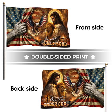 SP-01 Patriotic Flag One Nation Under God Christian Tribute Memorial Day Veterans Day