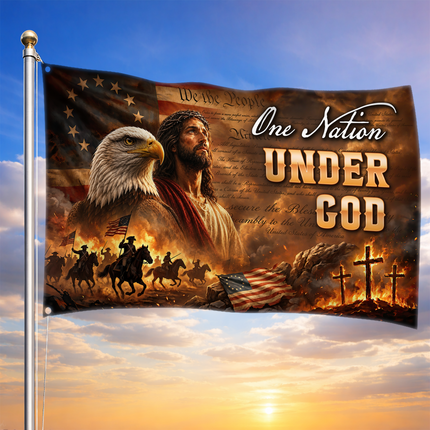 SP-01 Christian Faith One Nation Under God Patriotic Flag Fourth of July