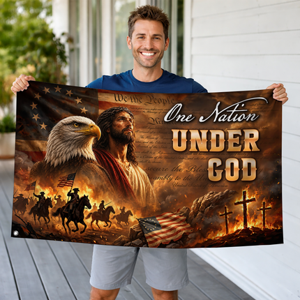SP-01 Christian Faith One Nation Under God Patriotic Flag Fourth of July