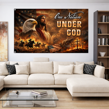 SP-01 Christian Faith One Nation Under God Patriotic Flag Fourth of July