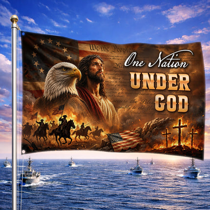 SP-01 Christian Faith One Nation Under God Patriotic Flag Fourth of July