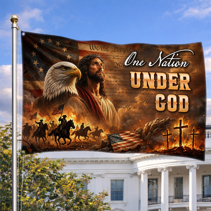SP-01 Christian Faith One Nation Under God Patriotic Flag Fourth of July