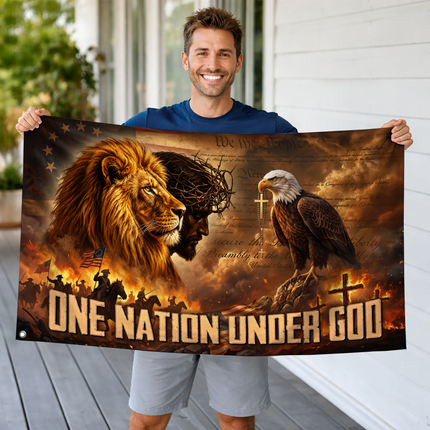 SP-01 Lion of Judah Flag One Nation Under God Patriotic Holiday