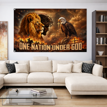 SP-01 Lion of Judah Flag One Nation Under God Patriotic Holiday