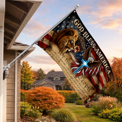 SP-01 American Faith Flag God Bless America Christian Heritage