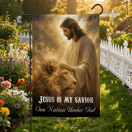Jesus Is My Savior Gentle Lion One Nation Under God Flag