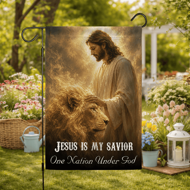 Jesus Is My Savior Gentle Lion One Nation Under God Flag