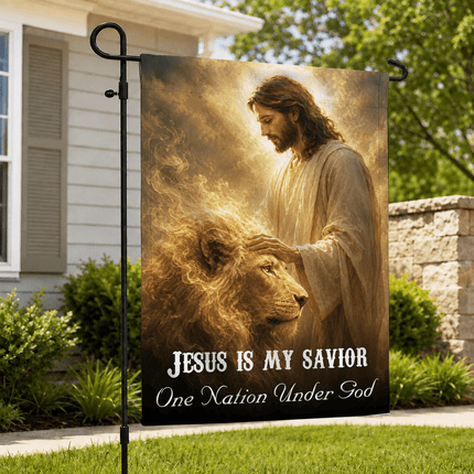 Jesus Is My Savior Gentle Lion One Nation Under God Flag