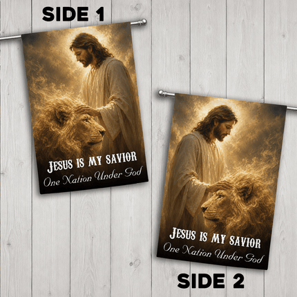Jesus Is My Savior Gentle Lion One Nation Under God Flag