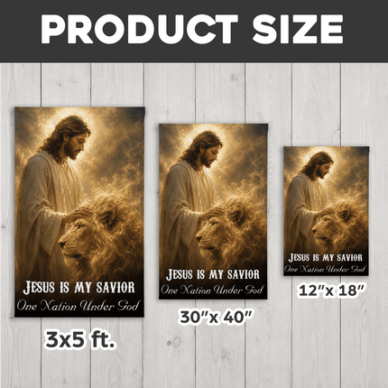 Jesus Is My Savior Gentle Lion One Nation Under God Flag