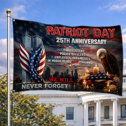 SP-01 25th Anniversary 9/11 First Responder Memorial Flag Remembrance Day