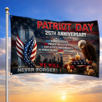 SP-01 25th Anniversary 9/11 First Responder Memorial Flag Remembrance Day