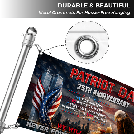 SP-01 25th Anniversary 9/11 First Responder Memorial Flag Remembrance Day