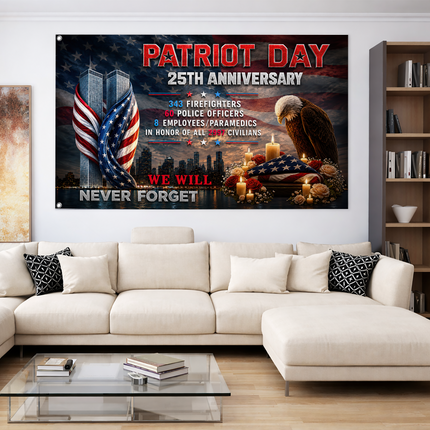 SP-01 25th Anniversary 9/11 First Responder Memorial Flag Remembrance Day