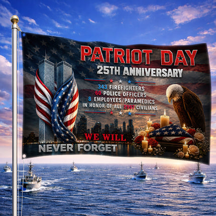 SP-01 25th Anniversary 9/11 First Responder Memorial Flag Remembrance Day