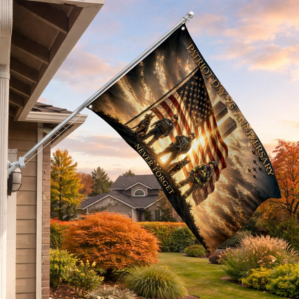 25th Anniversary Patriot Day K9 Police Firefighter Honor Guard Grommet Flag