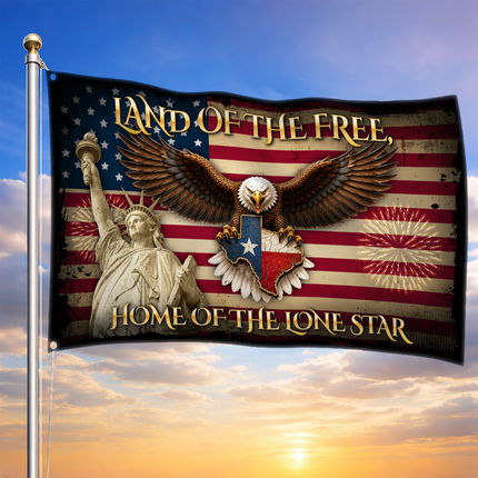 Texas Grommet Flag Eagle Liberty Lone Star Patriotic