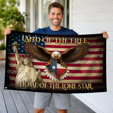 Texas Grommet Flag Eagle Liberty Lone Star Patriotic