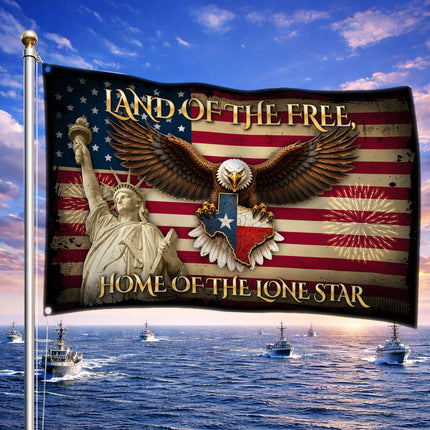 Texas Grommet Flag Eagle Liberty Lone Star Patriotic