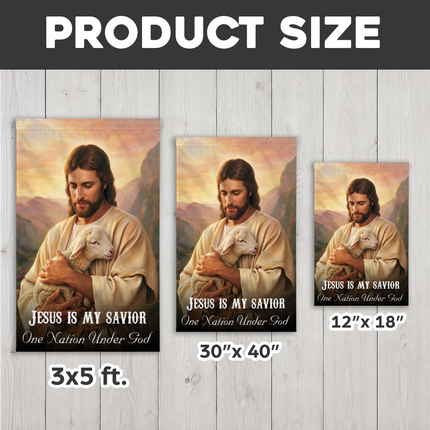 SP-01 Scripture Inspired Flag Jesus Is My Savior One Nation Under God Christian Garden Flag