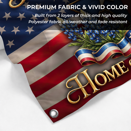 Texas Grommet Flag Lone Star Bluebonnet American Pride