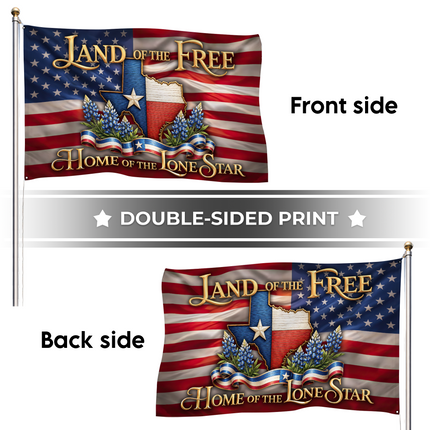 Texas Grommet Flag Lone Star Bluebonnet American Pride