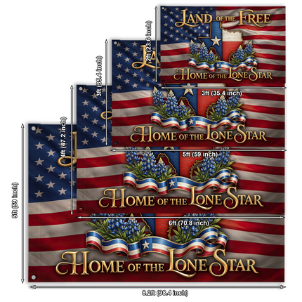 Texas Grommet Flag Lone Star Bluebonnet American Pride