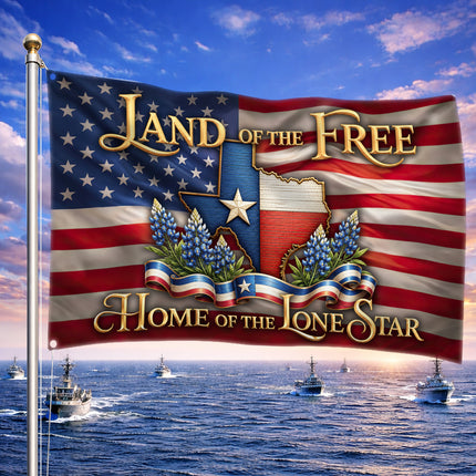 Texas Grommet Flag Lone Star Bluebonnet American Pride