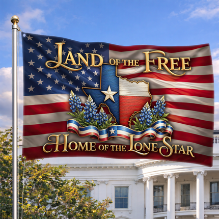 Texas Grommet Flag Lone Star Bluebonnet American Pride