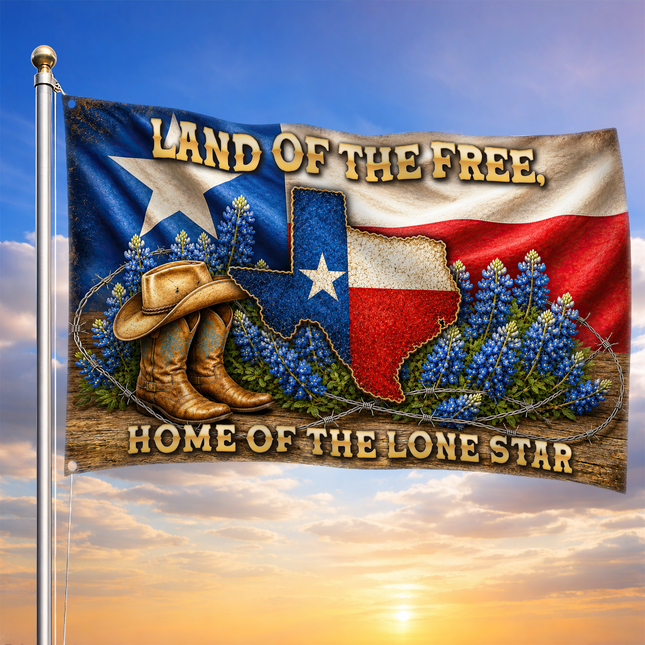 Texas Grommet Flag Cowboy Boots Bluebonnet Lone Star Western
