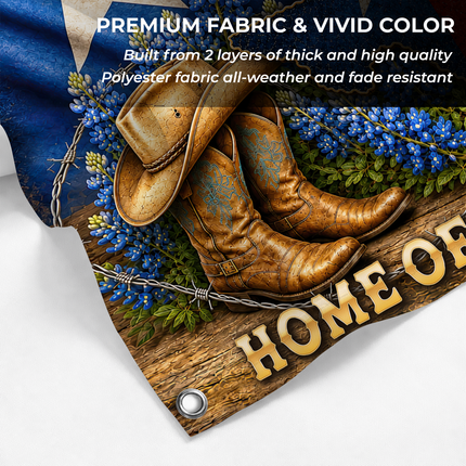 Texas Grommet Flag Cowboy Boots Bluebonnet Lone Star Western