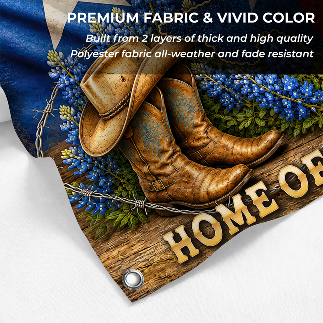 Texas Grommet Flag Cowboy Boots Bluebonnet Lone Star Western