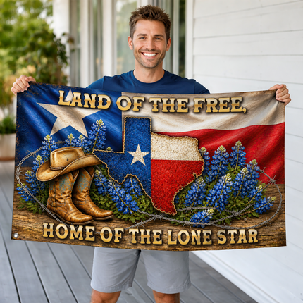 Texas Grommet Flag Cowboy Boots Bluebonnet Lone Star Western