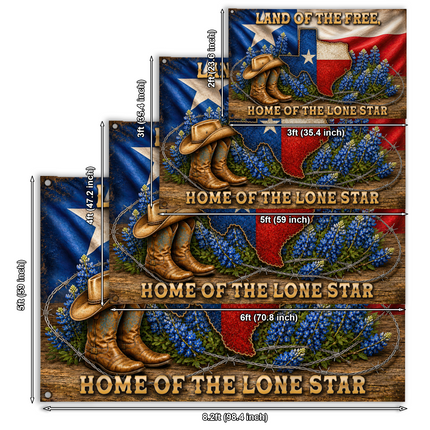 Texas Grommet Flag Cowboy Boots Bluebonnet Lone Star Western