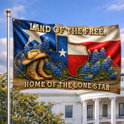 Texas Grommet Flag Cowboy Boots Bluebonnet Lone Star Western