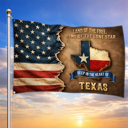 Texas Grommet Flag Cowboy Country Eagle Bluebonnet Western